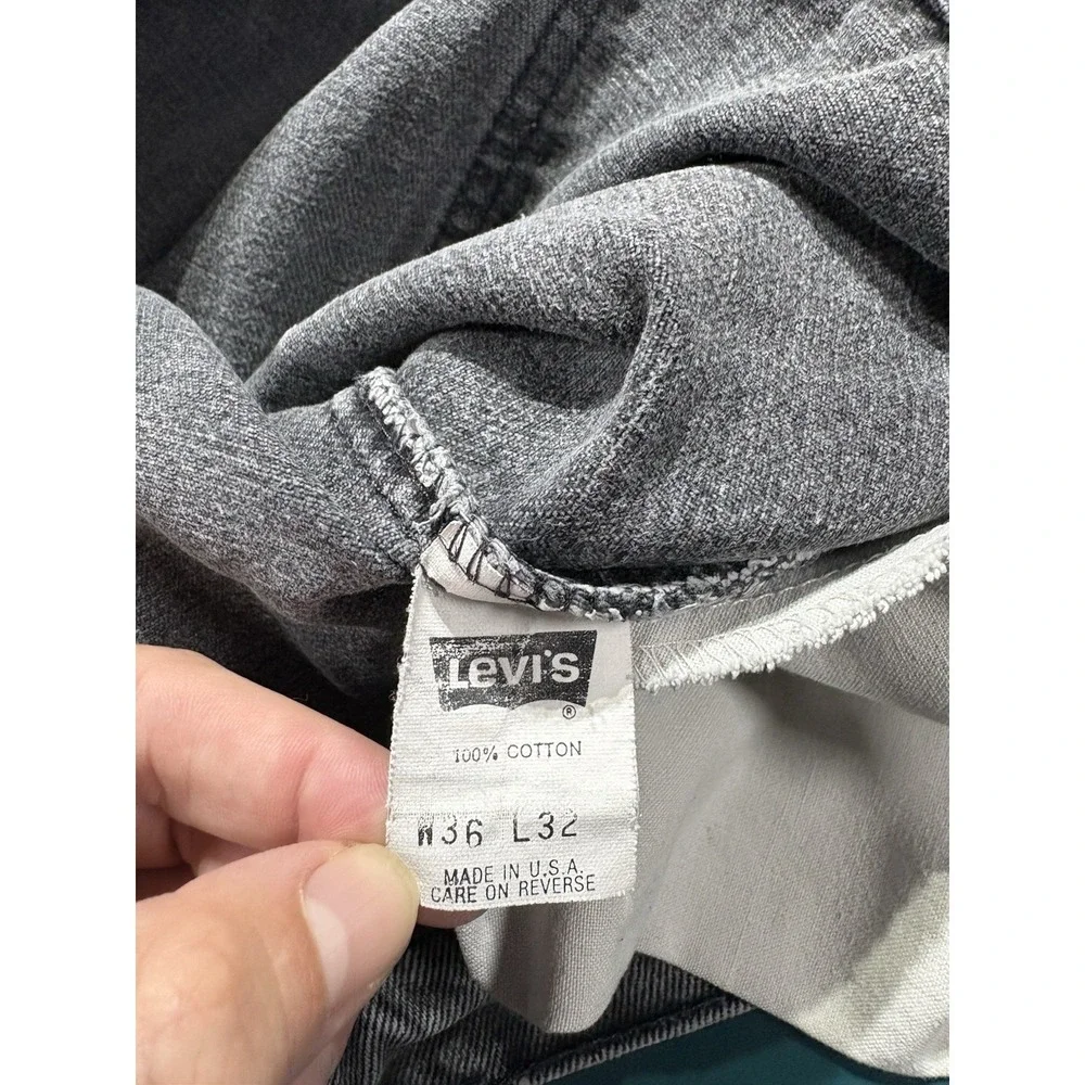 Vintage Levis 505 Orange Tab Jeans Men's 35x32 Faded Black Straight‎ Leg 90s USA